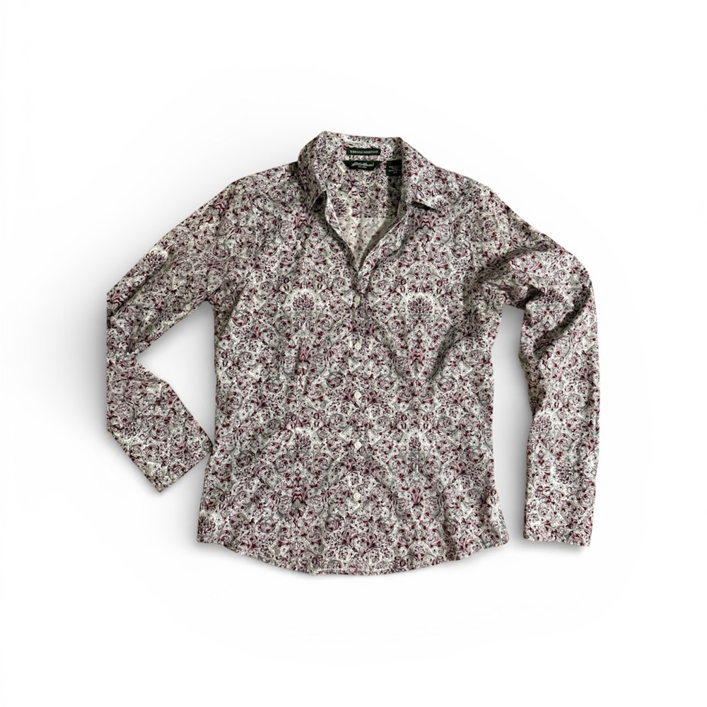 Eddie Bauer Floral Button Up Shirt Women’s‎ XS Wrinkle Resistant Cotton